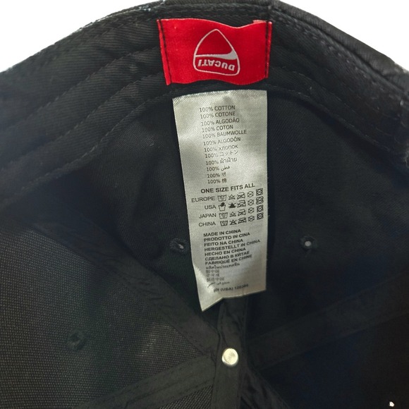 DUCATI Company 2.0 Black Hat Baseball Cap Cotton OSFA Adjustable Snapback  NWOT - Picture 5 of 7